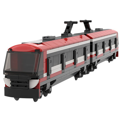 CTrain LRT Modern Twin-Car Electric Light Rail Train MOC Building Kit - 3