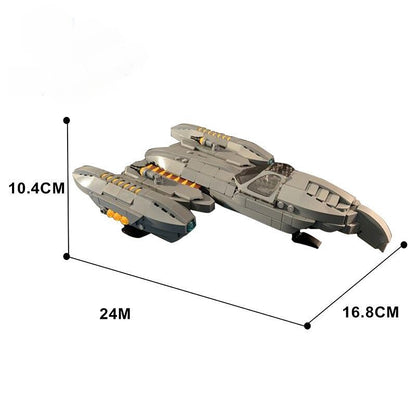 Curved-Cockpit Interceptor Starfighter MOC Building Kit - 1