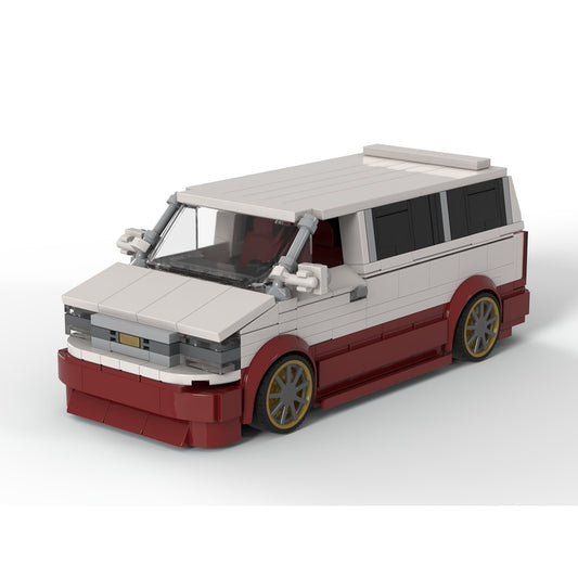 Custom 8-Wide White & Red Street Van MOC Building Kit - 1
