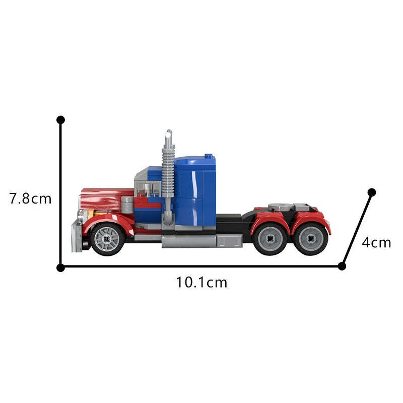 Custom Red and Blue Semi Truck Building Kit | LEGO-Compatible MOC - 4