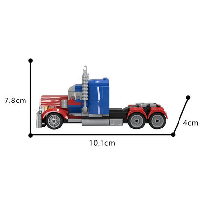 Custom Red and Blue Semi Truck Building Kit | LEGO-Compatible MOC - 4