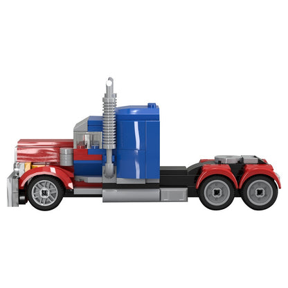 Custom Red and Blue Semi Truck Building Kit | LEGO-Compatible MOC - 5