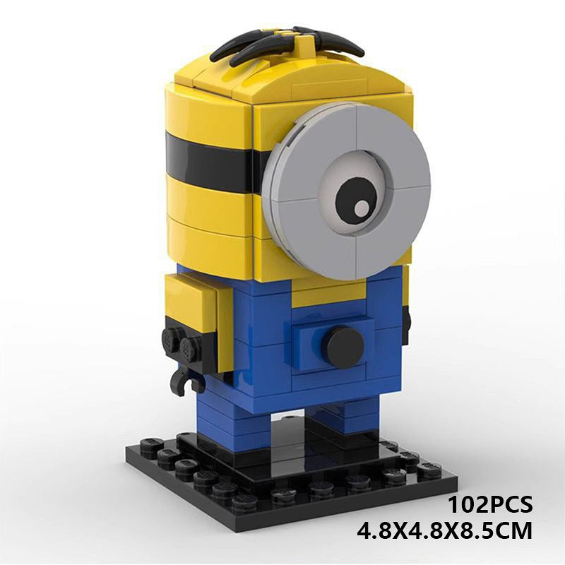 Cute Yellow Cartoon BrickHeadz Figure Building Kit | LEGO-Compatible MOC - 4