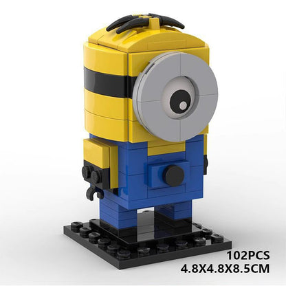 Cute Yellow Cartoon BrickHeadz Figure Building Kit | LEGO-Compatible MOC - 4