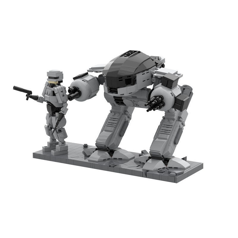 Cybernetic Officer & Heavy Mech Diorama MOC Building Kit - 1