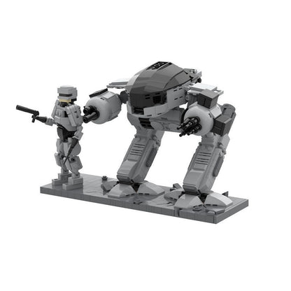 Cybernetic Officer & Heavy Mech Diorama MOC Building Kit - 1