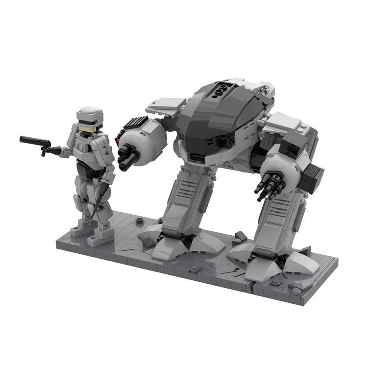 Cybernetic Officer & Heavy Mech Diorama MOC Building Kit - 2