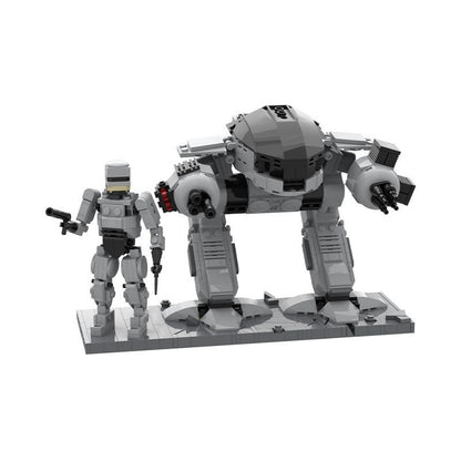 Cybernetic Officer & Heavy Mech Diorama MOC Building Kit - 3