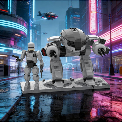 Cybernetic Officer & Heavy Mech Diorama MOC Building Kit - 6