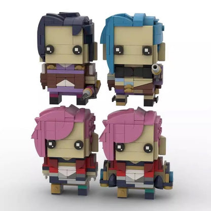 Cyberpunk Twin Cities Heroes BrickHeadz Building Kit | LEGO-Compatible MOC - 11