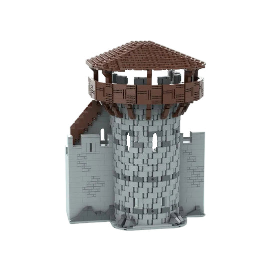 D-shaped Wall Tower Building Kit | LEGO-Compatible MOC - 1