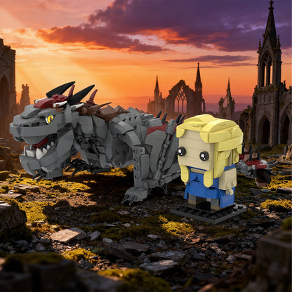 daenerys and drogon building kit | game of thrones | moc-210930 - 1