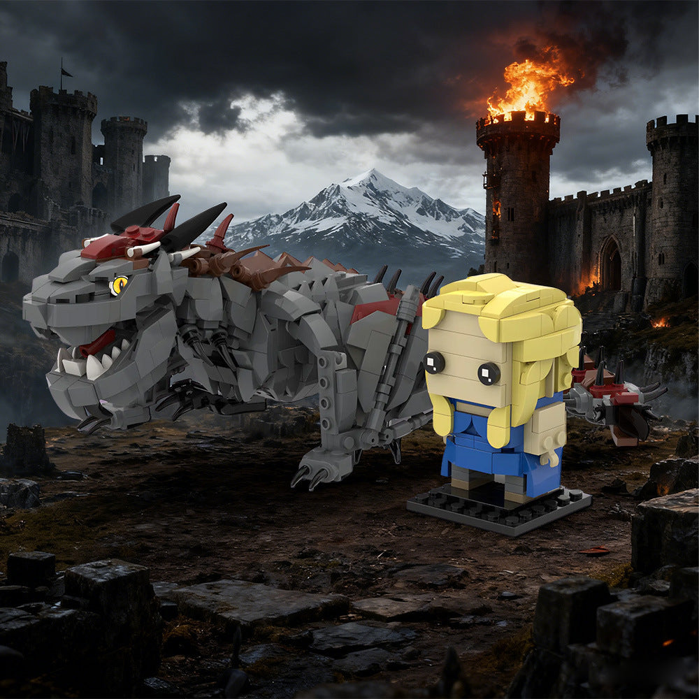 daenerys and drogon building kit | game of thrones | moc-210930 - 2