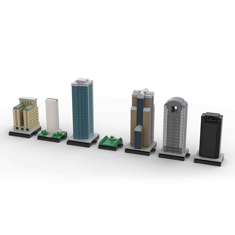 dallas texas modular skyline building set | moc-63760 - 2