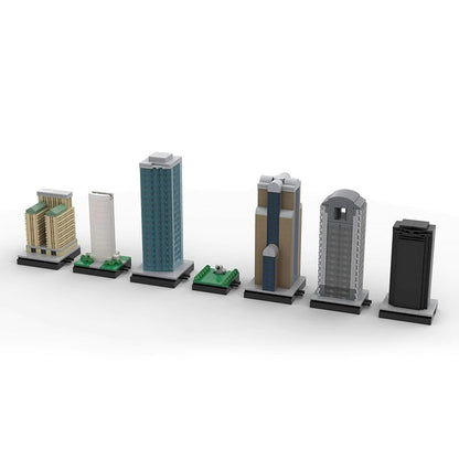 dallas texas modular skyline building set | moc-63760 - 2