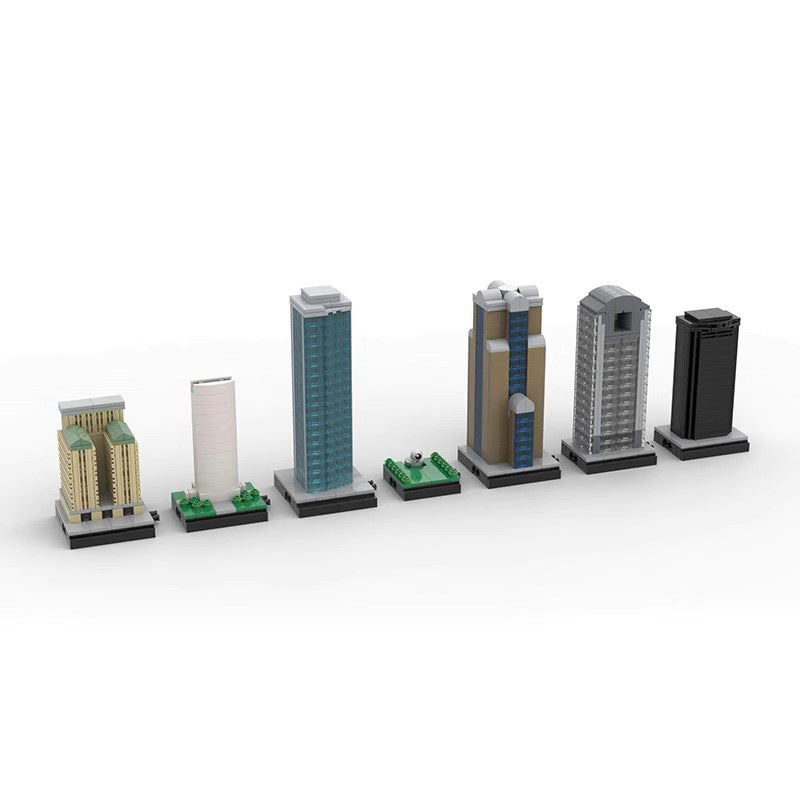 dallas texas modular skyline building set | moc-63760 - 4
