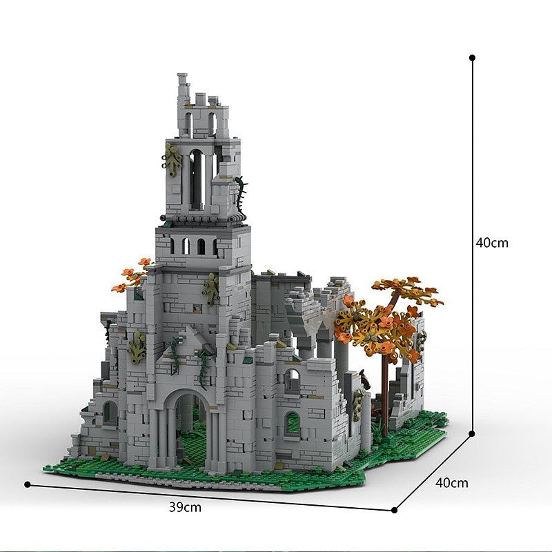 Dark Fantasy Ruined Church MOC Building Kit | Gothic Diorama - 6