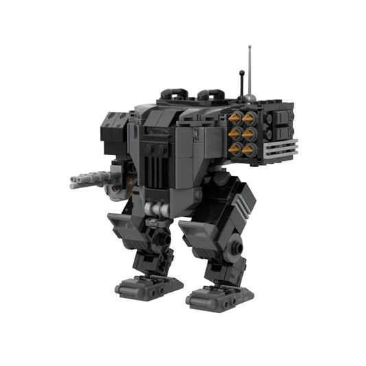 Dark Gray Missile & Heavy Cannon Combat Mech MOC Building Kit - 1