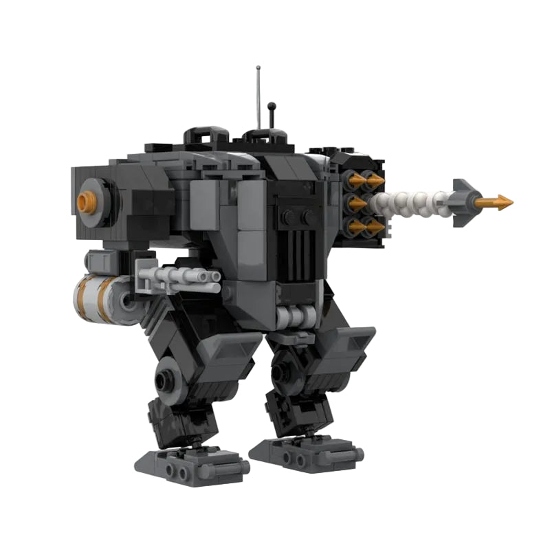 Dark Gray Missile & Heavy Cannon Combat Mech MOC Building Kit - 2