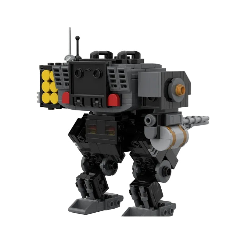 Dark Gray Missile & Heavy Cannon Combat Mech MOC Building Kit - 3