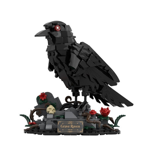 Dark Night Raven MOC Building Kit | Gothic Bird Display Sculpture - 4