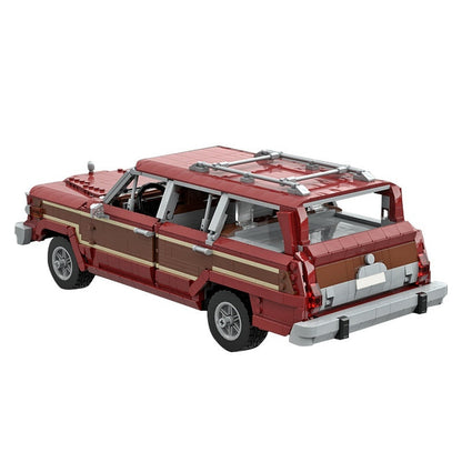 Dark Red 4x4 Wagon MOC Off-Road Vehicle Building Kit - 2