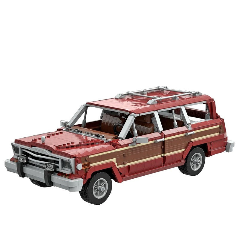 Dark Red 4x4 Wagon MOC Off-Road Vehicle Building Kit - 4