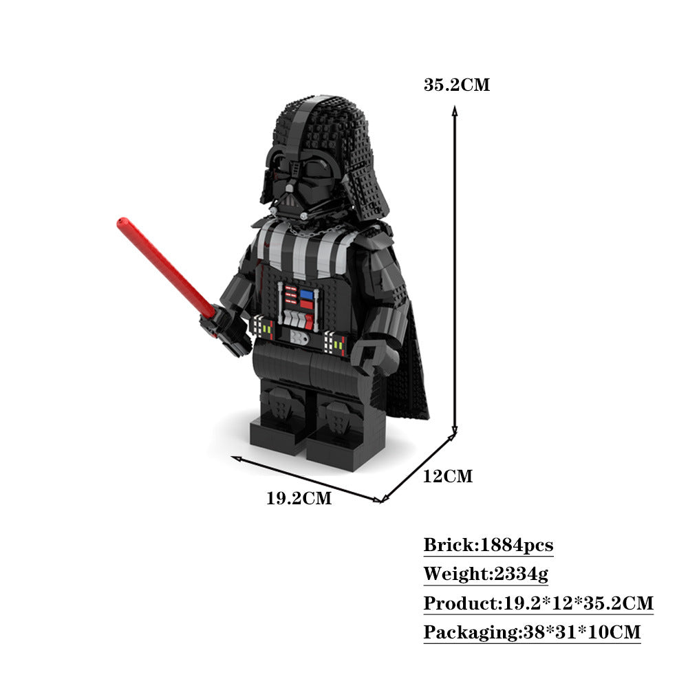 darth vader mega figure building set | star wars| moc-88104 - 4