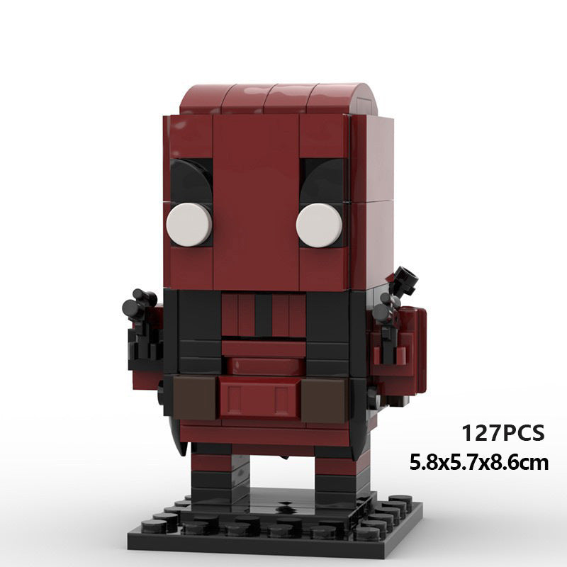 deadpool brickheadz building set | marvel | lego compatible - 1