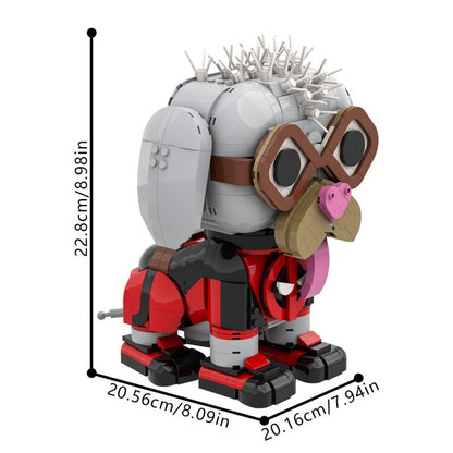 deadpool dog building set | lego compatible - 4