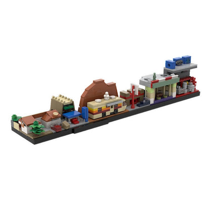 Desert Crime City Skyline Lab RV & Restaurant Diorama Building Kit | LEGO-Compatible MOC - 1