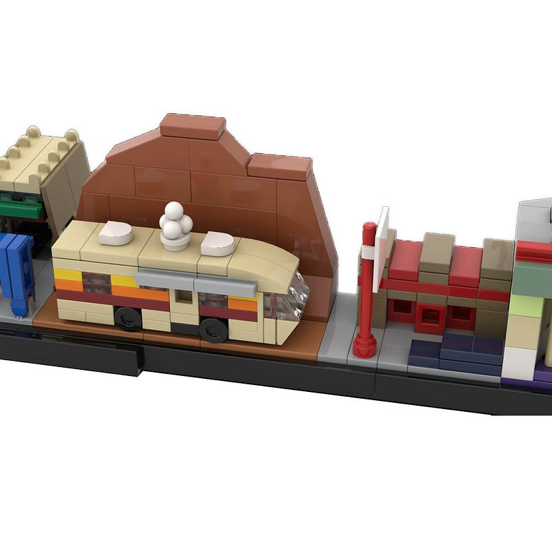 Desert Crime City Skyline Lab RV & Restaurant Diorama Building Kit | LEGO-Compatible MOC - 3