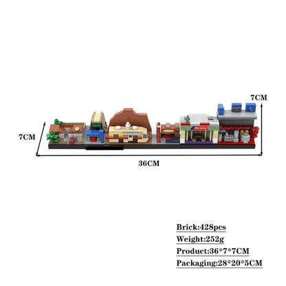 Desert Crime City Skyline Lab RV & Restaurant Diorama Building Kit | LEGO-Compatible MOC - 4