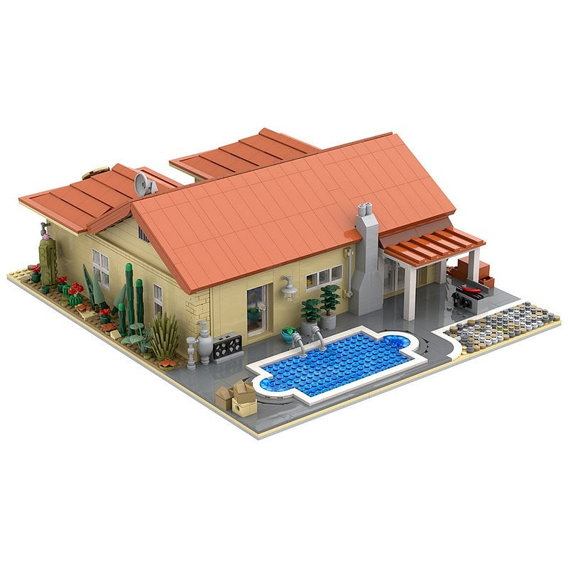 Desert Family House MOC Building Kit | Cinematic Residential Diorama Model - 4