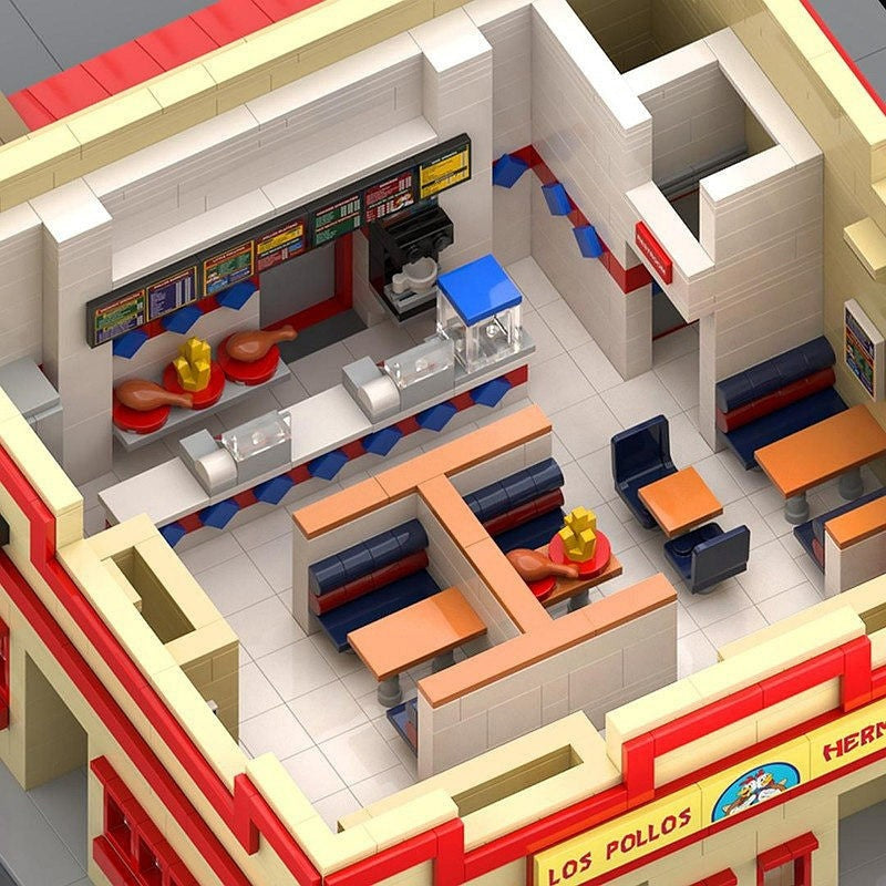Desert Fast-Food Restaurant MOC Modular Building Kit | Cinematic Diorama - 6