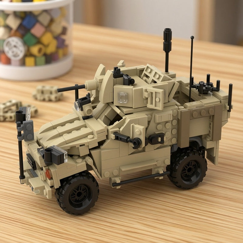 Desert MRAP All-Terrain Tactical Vehicle MOC Building Kit - 4