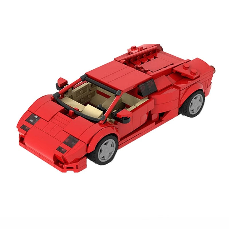 Diablo Retro V12 Sports Car Building Kit | 8 Stud Wide LEGO-Compatible MOC - 1