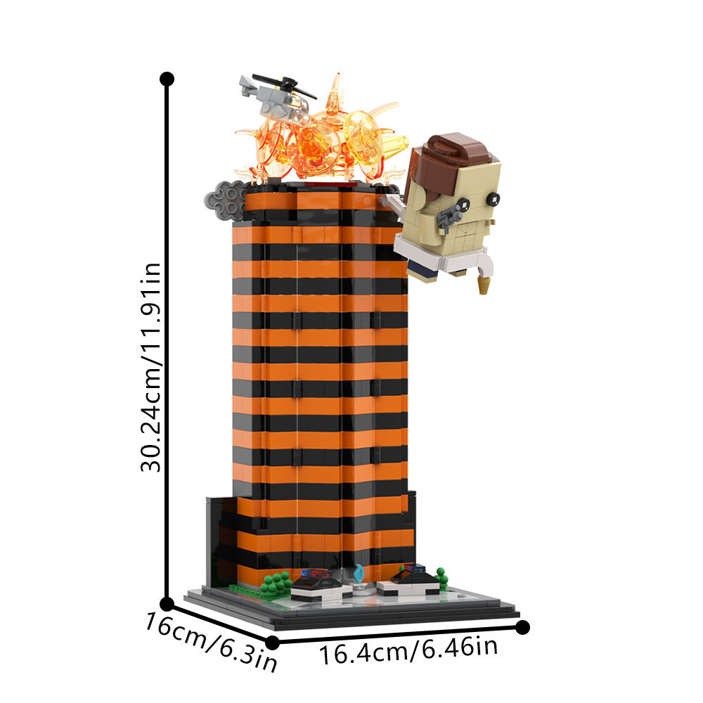 die hard christmas building set | bruce willis scene | lego compatible - 4