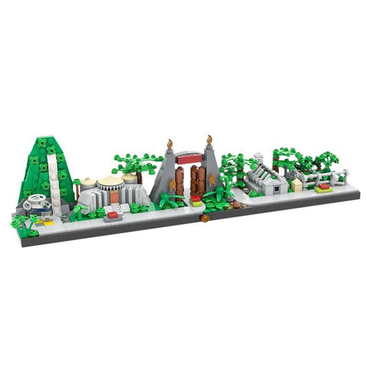 Dino Adventure Skyline MOC Building Kit | LEGO-Compatible MOC - 1