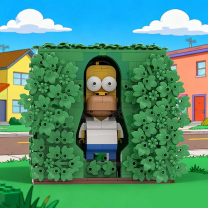 Disappearing Into Bushes MOC Building Kit | Funny Character Diorama - 2