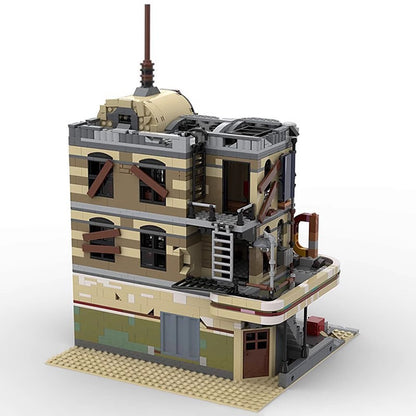 downtown diner building set | apocalypse version | moc-40173 - 2