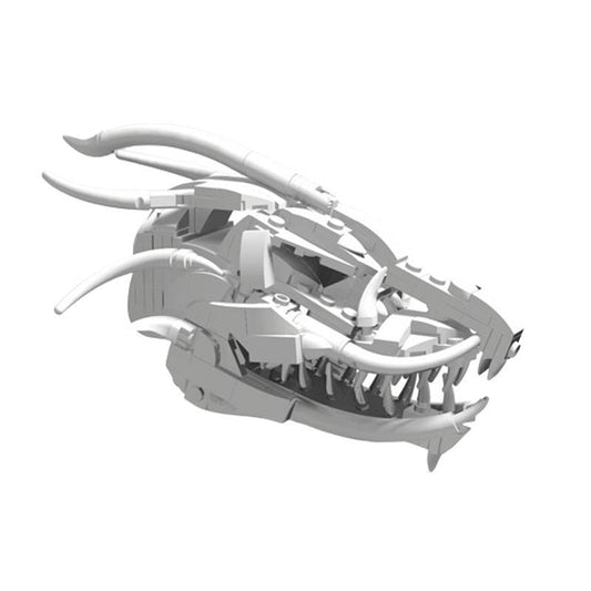 Dragon Skull MOC Building Kit | Fantasy Creature Display Sculpture - 1