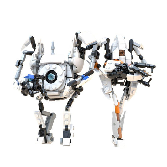 Dual Companion Test Robot Mech Duo Building Kit | LEGO-Compatible MOC - 1