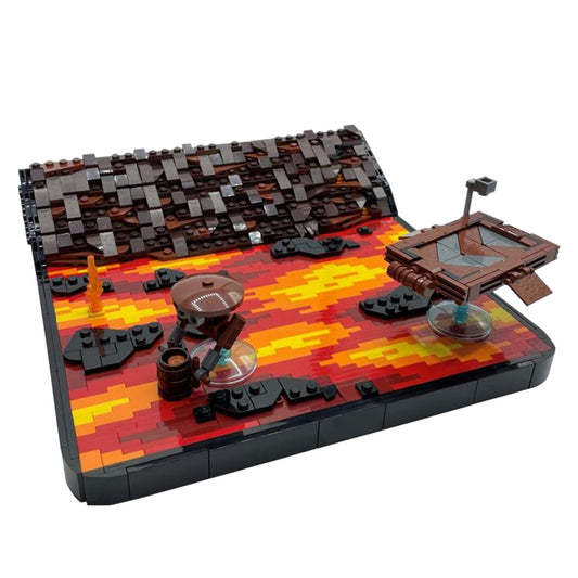 duel on mustafar diorama moc | star wars | moc-105437 - 2