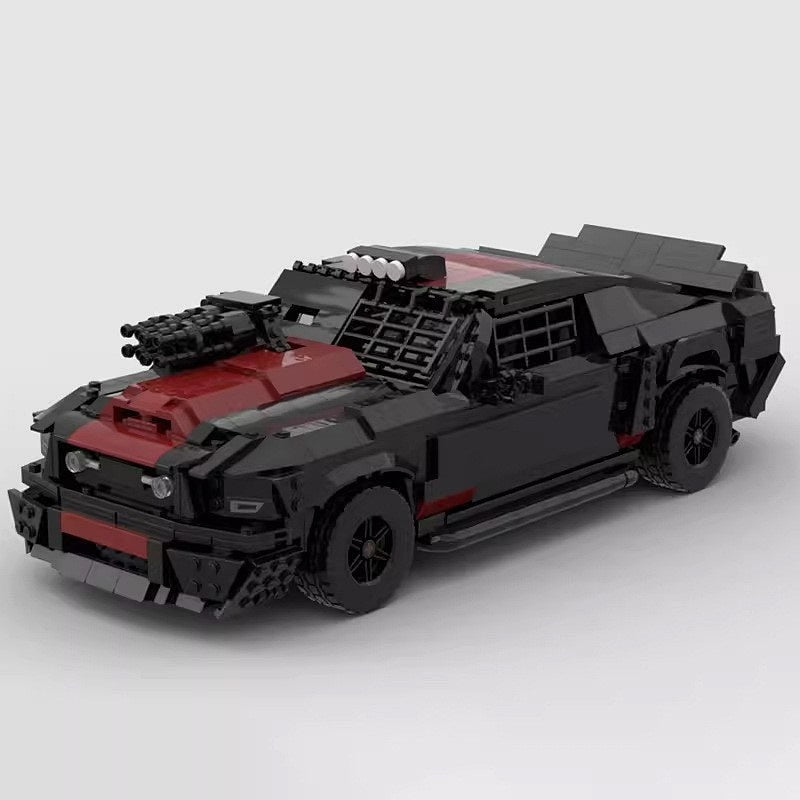 Dystopian Armored V8 Muscle Car MOC Building Kit | Futuristic Vehicle Model - 2