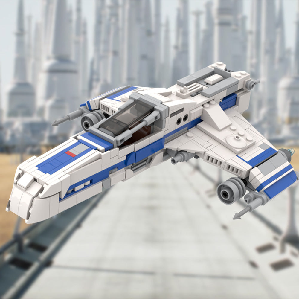 e wing starfighter building set | minifigure scale | star wars | moc-220289 - 2