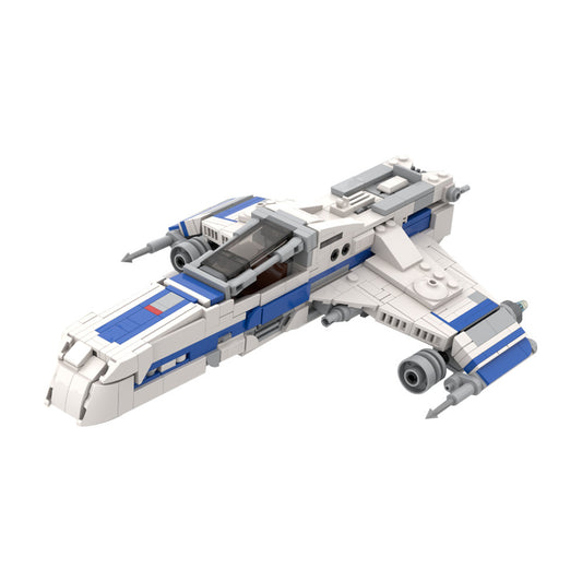 e wing starfighter building set | minifigure scale | star wars | moc-220289 - 5