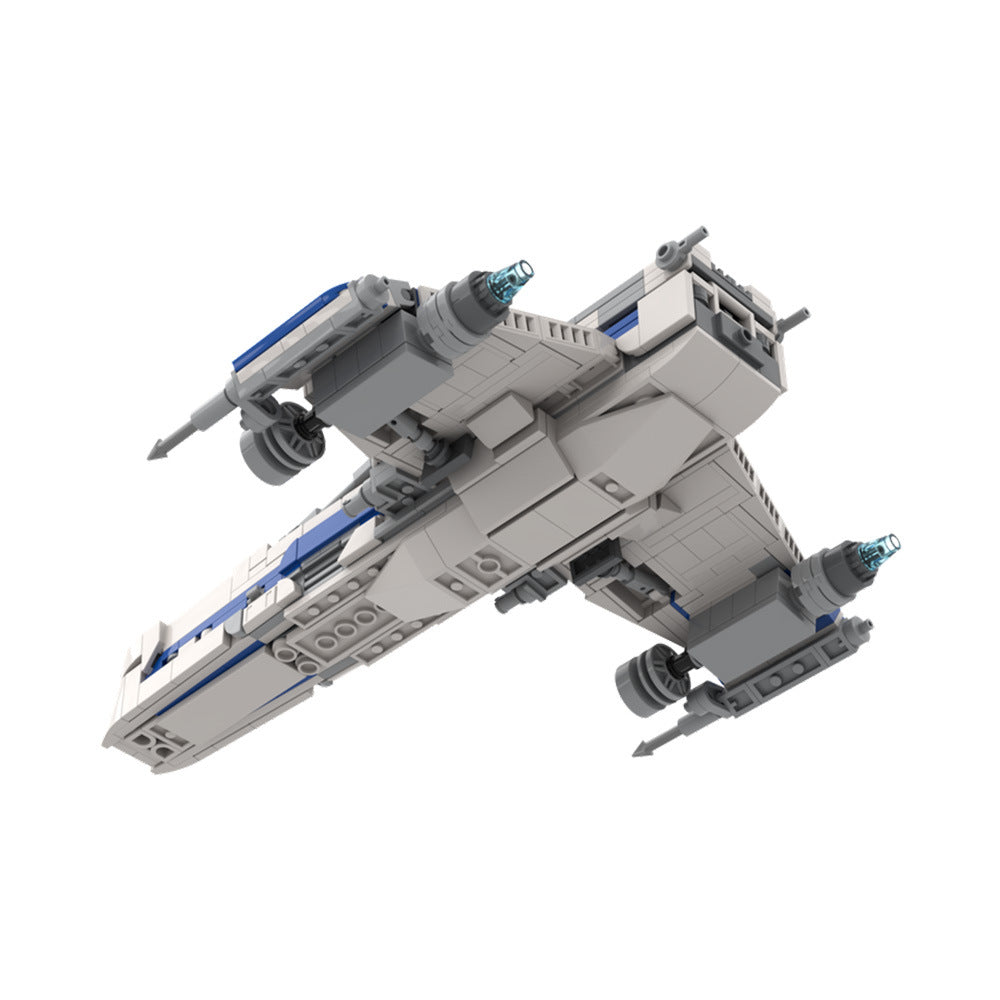 e wing starfighter building set | minifigure scale | star wars | moc-220289 - 6