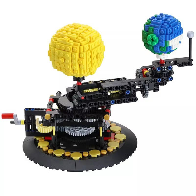 Earth Moon and Sun Orrery Mechanical Solar System Building Kit | LEGO-Compatible MOC - 1