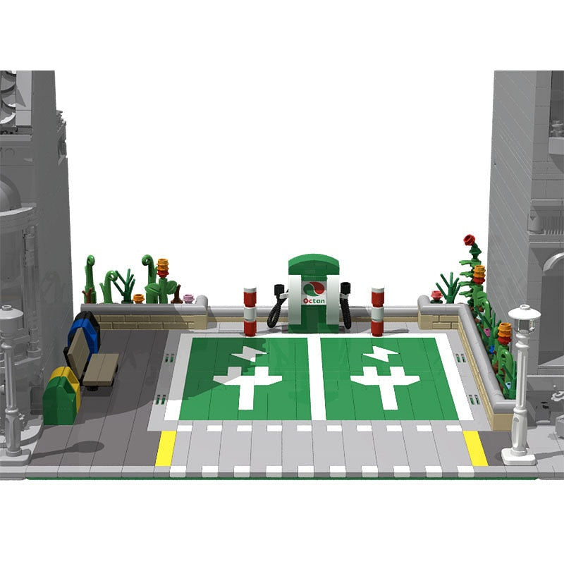 Electric Vehicle Charging Station MOC Building Kit | Modern City Scene - 2